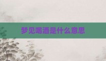梦见喝酒是什么意思