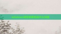 windows稳定的系统是什么问题