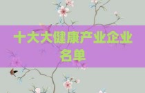 十大大健康产业企业名单