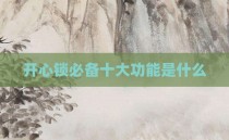 开心锁必备十大功能是什么