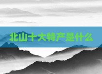 北山十大特产是什么