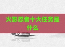 火影忍者十大任务是什么