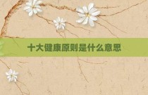十大健康原则是什么意思