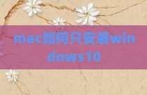 mac如何只安装windows10