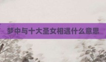 梦中与十大圣女相遇什么意思