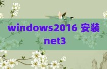 windows2016 安装 net3