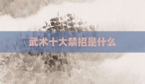 武术十大禁招是什么