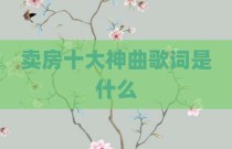 卖房十大神曲歌词是什么