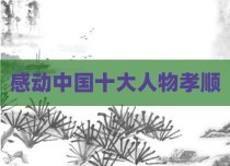 感动中国十大人物孝顺
