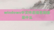 windows中文件后缀名到底是什么