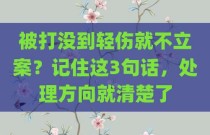 被打没到轻伤不立案？记住这3句话，别轻易私了