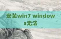 安装win7 windows无法