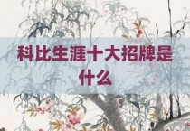 科比生涯十大招牌是什么