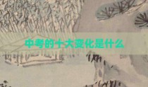 中考的十大变化是什么