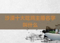 沙漠十大吃鸡主播名字叫什么