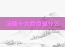 法国十大特点是什么