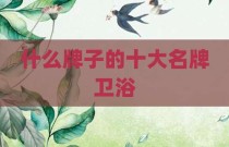 什么牌子的十大名牌卫浴