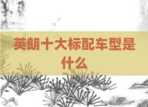 英朗十大标配车型是什么