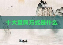 十大查岗方式是什么