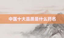 中医十大品质是什么药名