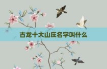 古龙十大山庄名字叫什么