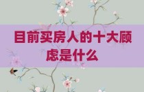 目前买房人的十大顾虑是什么