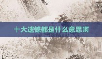 十大遗憾都是什么意思啊