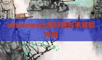 windows比较好用的手写软件吗