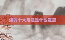 煤的十大用途是什么意思
