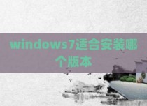 windows7适合安装哪个版本