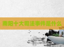 南阳十大司法事件是什么