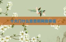 十大门什么意思啊网络用语