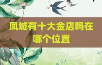 凤城有十大金店吗在哪个位置