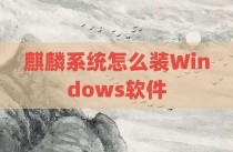 麒麟系统怎么装Windows软件