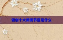 领创十大新闻节目是什么