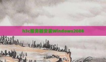 h3c服务器安装Windows2008