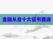 金融从业十大证书查询