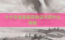 十大含金量最高的证书是什么等级