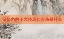 记忆力的十大技巧和方法是什么