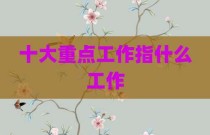 十大重点工作指什么工作