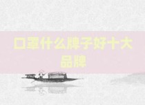 口罩什么牌子好十大品牌