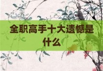 全职高手十大遗憾是什么
