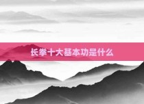 长拳十大基本功是什么