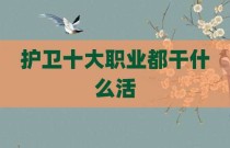 护卫十大职业都干什么活