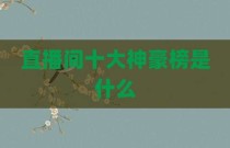 直播间十大神豪榜是什么