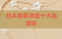 日本樱菲清是十大品牌吗