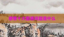 感情十大困惑问题是什么