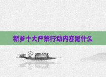 新乡十大严禁行动内容是什么