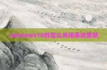 windows10的怎么关闭系统更新