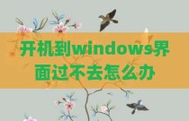开机到windows界面过不去怎么办